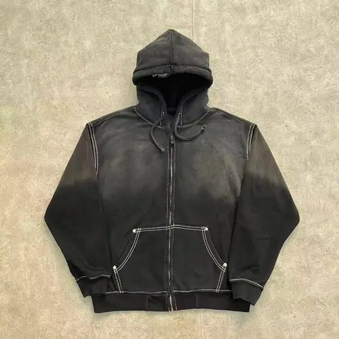 Zip Large U Rhinestone Zipper Jacket on BoonBuy